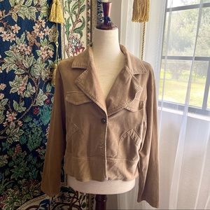 Vintage Paris Blues Tan Beige Brown Corduroy Jacket, 70’s Style, Y2K 90’s